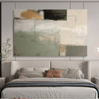 Soft Color Blocks with Black Accents - Modern Abstract Painting On Canvas DKS328