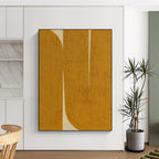 “Yellow - White Textured Abstract” - Textured Abstract Painting On Canvas PT1244