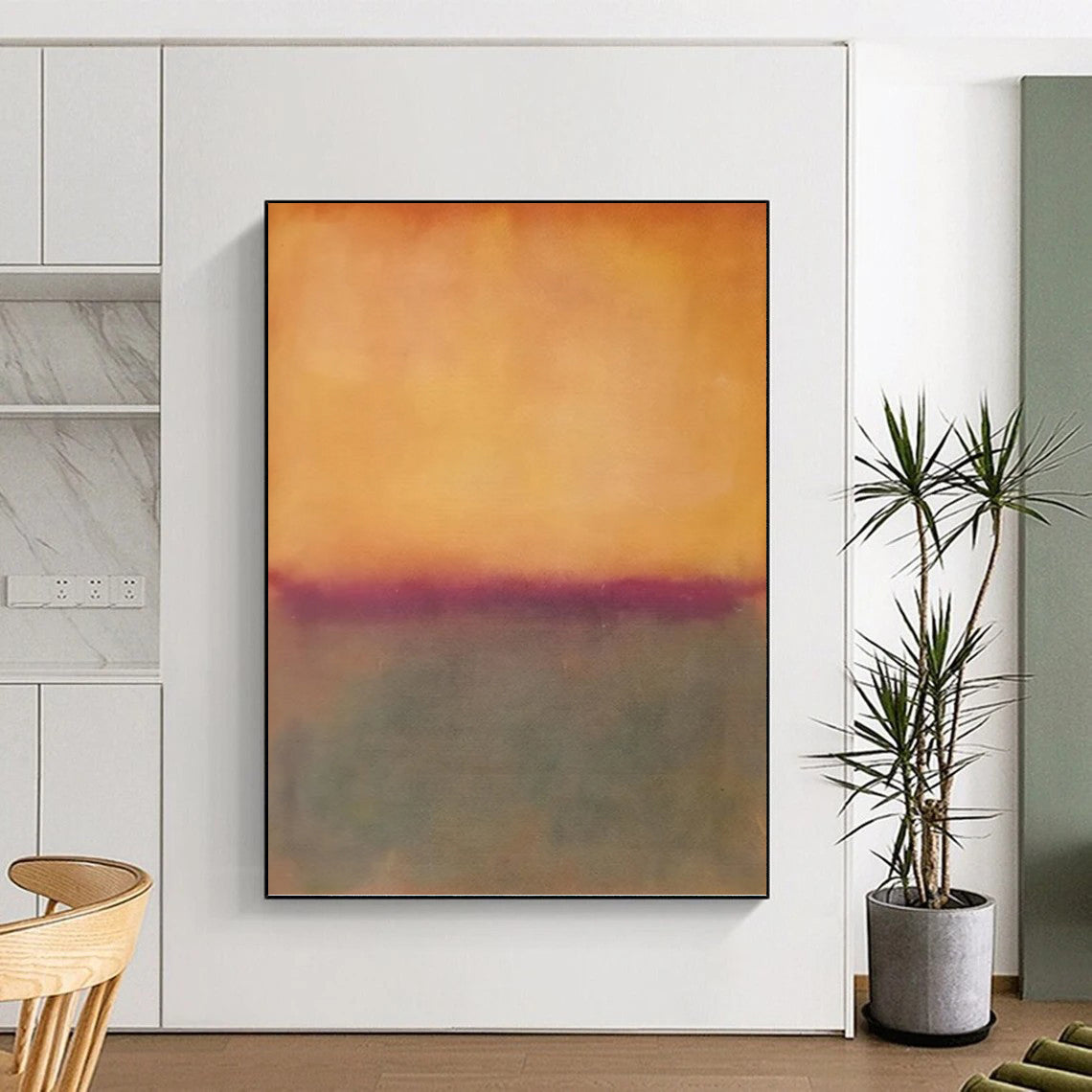 “Orange - Purple Gradient” - Minimalist, Abstract - Hued Painting On Canvas PT1602