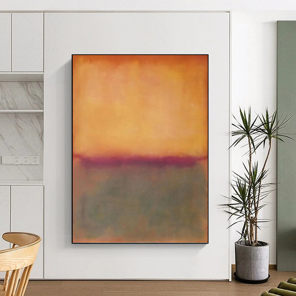 “Orange - Purple Color - Field” - Color - Field Painting On Canvas PT1239