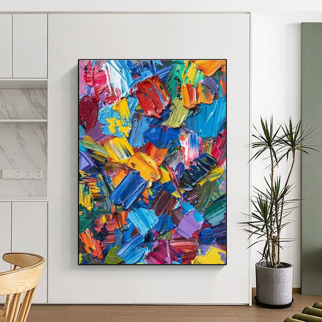“Vibrant Color Explosion” - Multicolor Abstract Expressionist Painting On Canvas PS0685