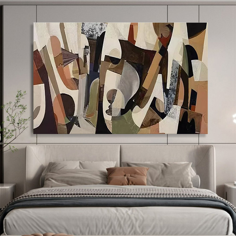 “Geometric Cubist Abstract” - Cubist Abstract Painting, Ideal for Art Gallery & Modern Living Room DKS621