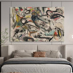 Colorful Chaotic Abstract Doodles Modern Abstract Painting On Canvas DKS144