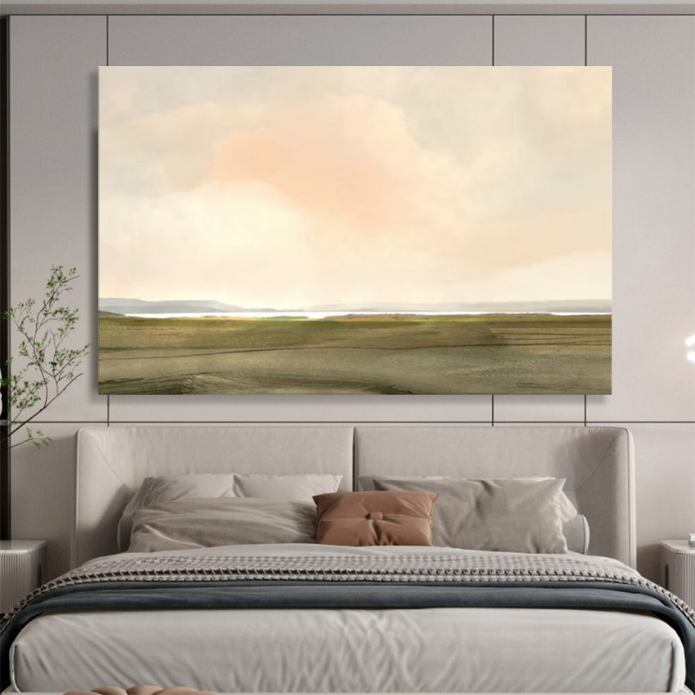 “Pastel Sky and Earth Landscape” - Soft Impressionistic Painting On Canvas PT121