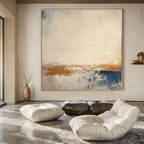 Beige, Blue, Brown, Orange with Abstract Simplicity "Simple Beauty" Abstract Painting On Canvas PS1343
