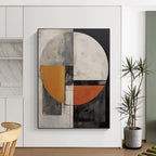 “Circular Geometric Abstract in Warm Tones” - Geometric Abstract Painting On Canvas PS0247