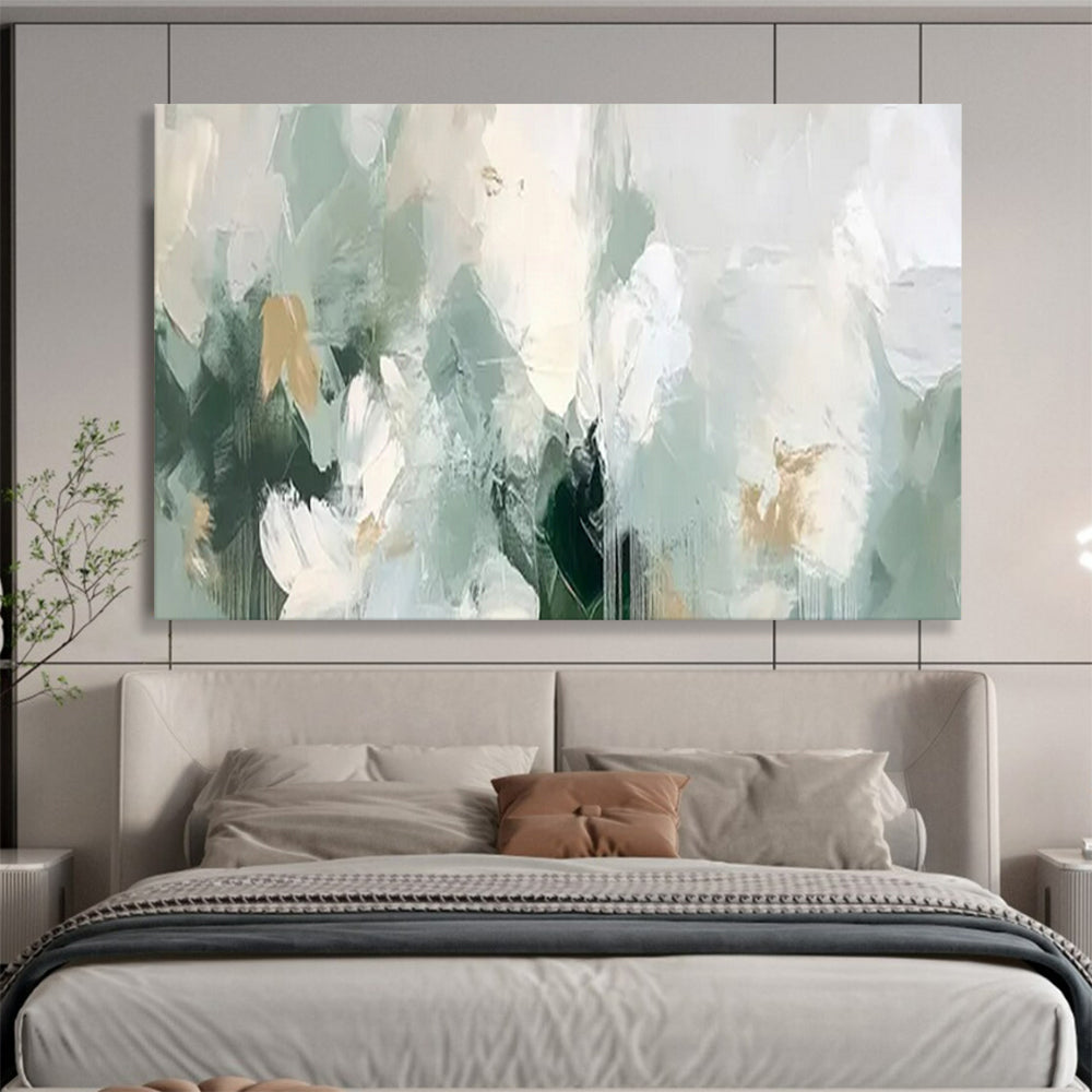 “Soft Greens & Abstract Brushstrokes” - Abstract Landscape - Inspired Painting On Canvas PT1693