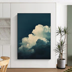 “Blue - White Serene Clouds” - Impressionistic Sky Painting On Canvas DS015
