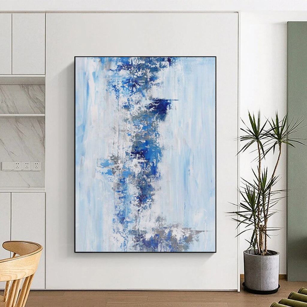 “Blue - Gray Abstract” - Contemporary Abstract Painting On Canvas PS0072