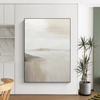 “Soft Neutral Abstract Horizon” - Minimalist Landscape Painting On Canvas DS359