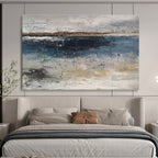 “Blue - Grey Coastal Serenity” Abstract Painting On Canvas DKS288