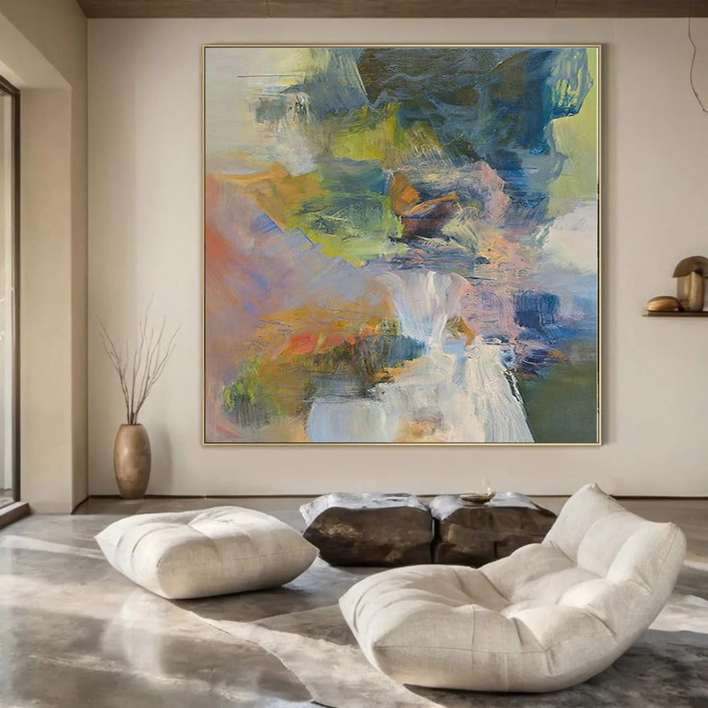 “Colorful Abstract Fusion” - Vibrant Abstract Painting On Canvas PS0173