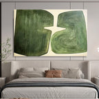 “Green Abstract Shapes” - Abstract Painting On Canvas DKS529