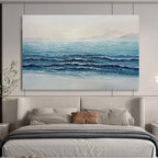 “Shimmering Ocean Waves” - Realistic Seaside Painting On Canvas PT185