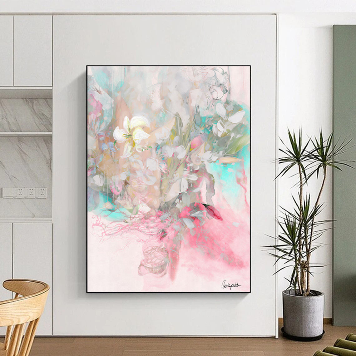 “Pastel Floral Watercolor” - Dreamy Bouquet Watercolor Painting On Canvas PT1084