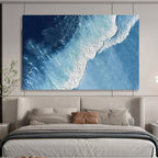 “Deep Blue Ocean Waves” - Aerial Abstract Painting On Canvas PT256