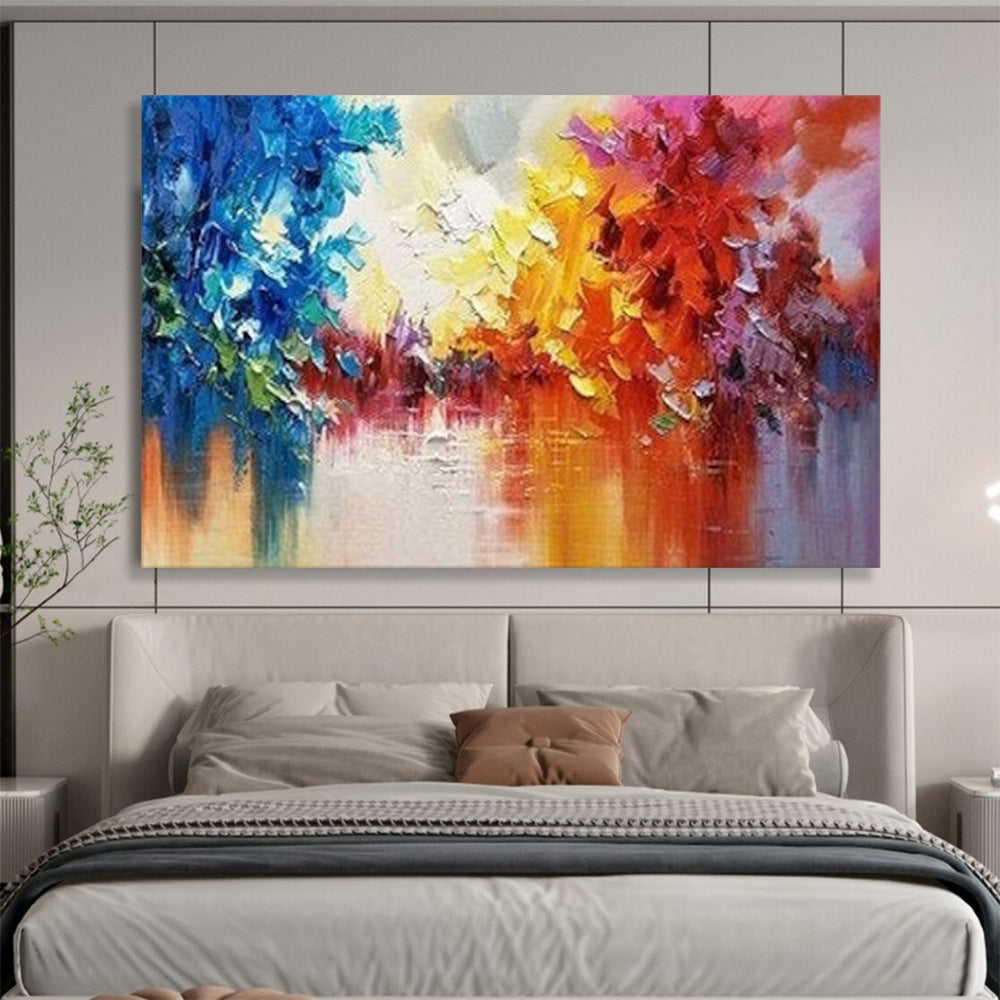 “Colorful Abstract Trees” - Vibrant Landscape Painting On Canvas PT186