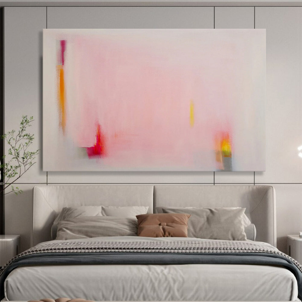 Soft Pink Minimalist Abstract Painting On Canvas DKS024