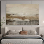 “Neutral Textured Landscape” - Subtle Tones “Serene Horizon” Painting On Canvas PT1628