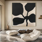 Black and Beige Organic, "Nature’s Silhouette" – Organic Abstract Painting On Canvas PS0993