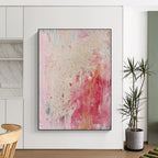 “Pink and Red Abstract” - Expressionist Abstract Painting On Canvas PT2283