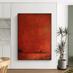 “Deep Red Solid Tone” - Minimalist Abstract Painting On Canvas PT1117