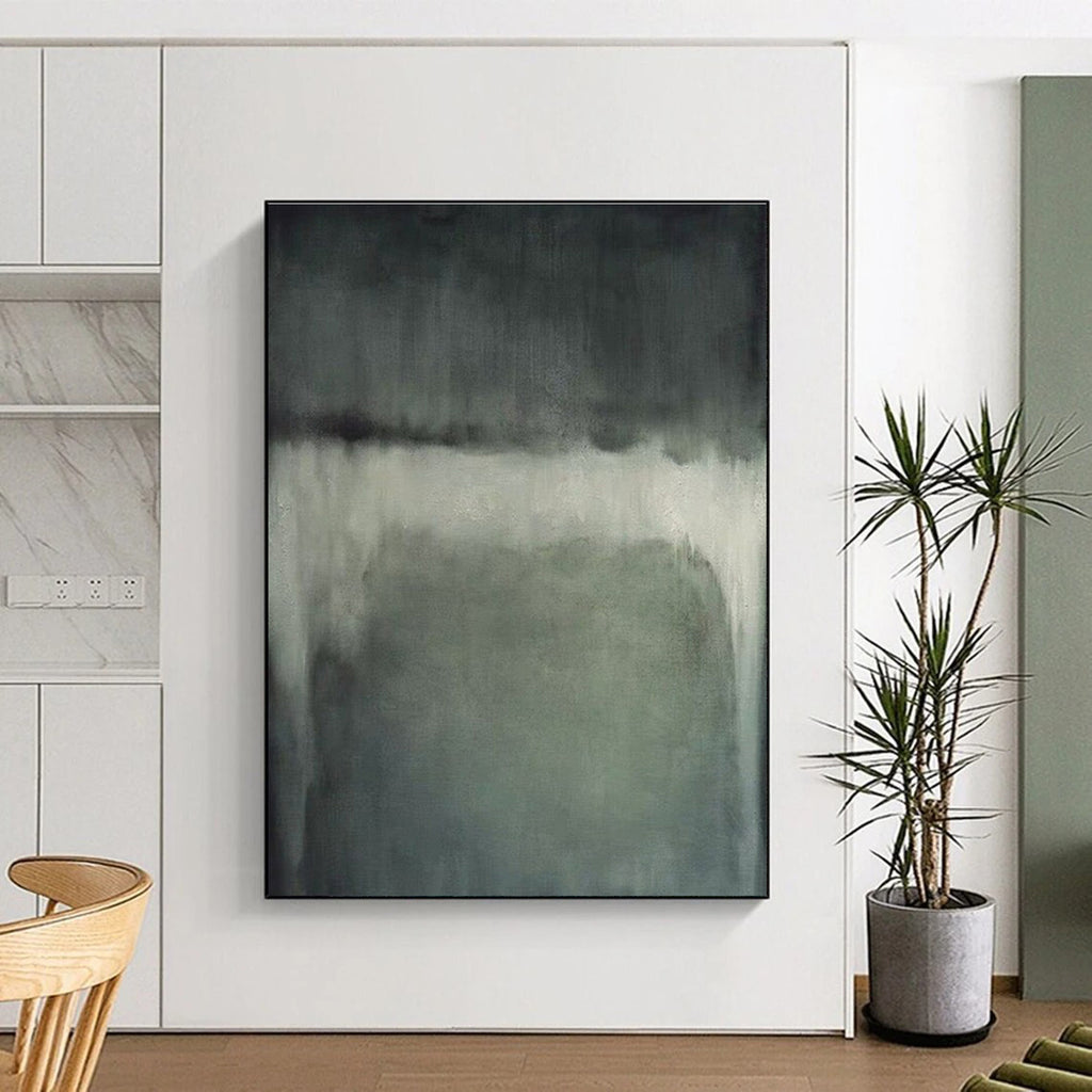 “Gray Gradient Calm” - Gray, White Abstract Subtle Painting On Canvas PS0630