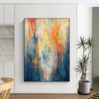 “Colorful Vertical Streaks Abstract” - Abstract Painting On Canvas PS0416