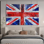 Textured Union Jack Flag Modern Pop - Art Painting On Canvas DKS120