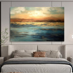 “Sunset Lake Reflection” - Expressive Landscape Painting On Canvas PT055