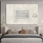 “Black - White Linear Minimalist” - Abstract Painting On Canvas PT262