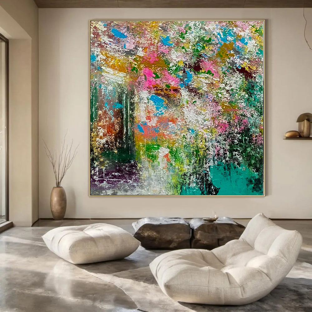 Color Explosion Fantasy - Vivid Mixed - Color Splatter Painting On Canvas PS1226