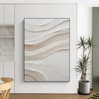 “White Textured Waves” - Textural Abstract Painting On Canvas PT1024