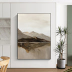 “Mountain and Lake Reflection” - Landscape - Inspired Abstract Painting On Canvas DS358