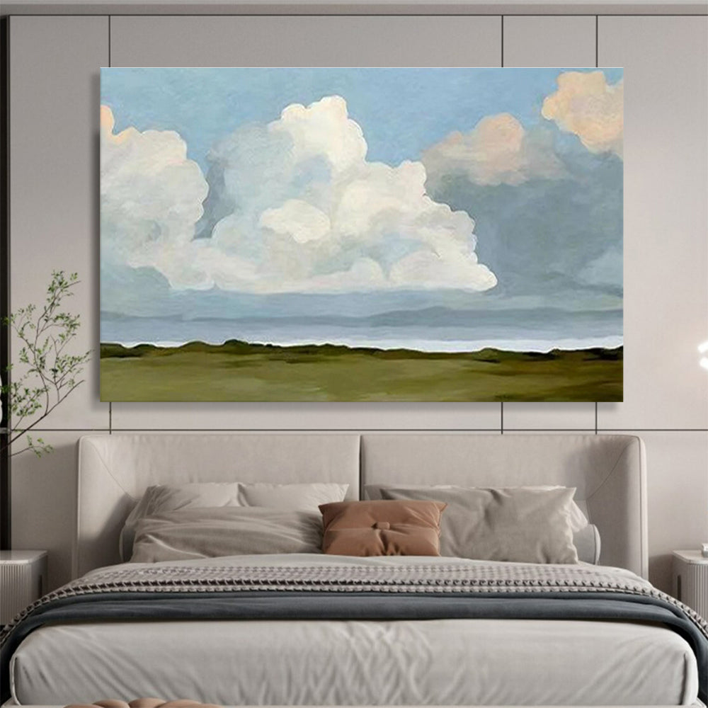 “Big Sky Abstract” - Minimalist Landscape Painting On Canvas DKS405