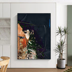 “Vibrant Dark - Hued Collage” - Rich Colors & Textured Layers Painting On Canvas DS170