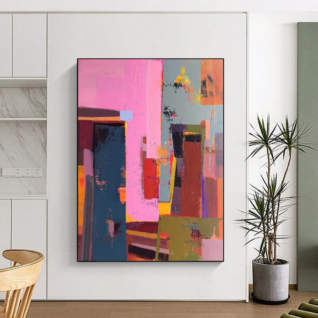 “Vibrant Color Blocks” - Cubist - Inspired Painting On Canvas DS050