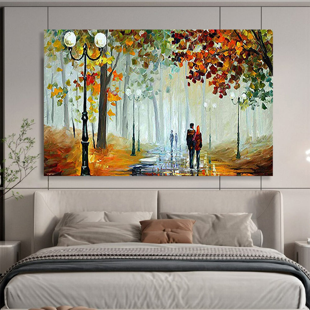 “Autumn Stroll in the Park” - Impressionistic Figure Painting On Canvas PT225