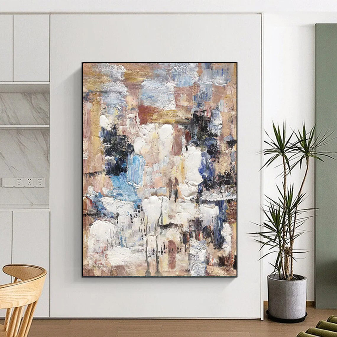 “Neutral - Toned Textured Abstract” - Abstract Expressionist Painting On Canvas PT1303