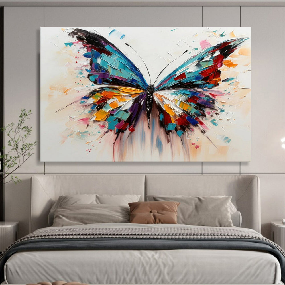 “Colorful Butterfly Wings” - Impasto Insect Painting On Canvas PT054