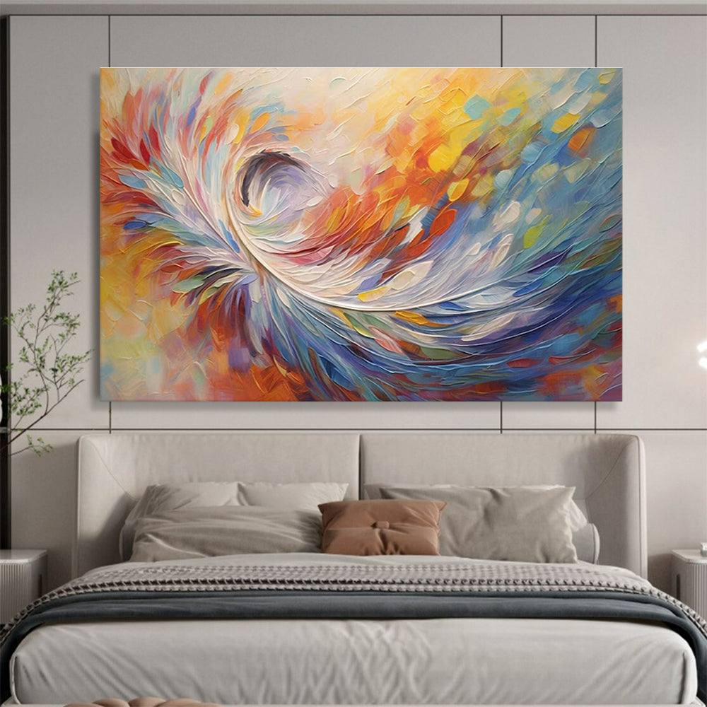 “Colorful Impasto Swirl” - Impasto Abstract Painting On Canvas DKS870