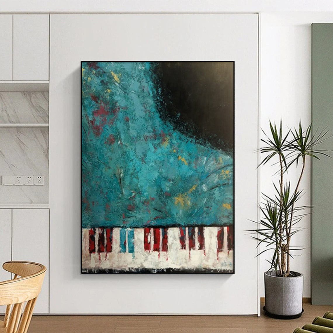 “Abstract Piano Keys” - Abstract Expressionist Painting On Canvas PT1998
