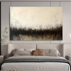 “Black - White Abstract Horizon” - Abstract Minimalist - Painting On Canvas PT1724