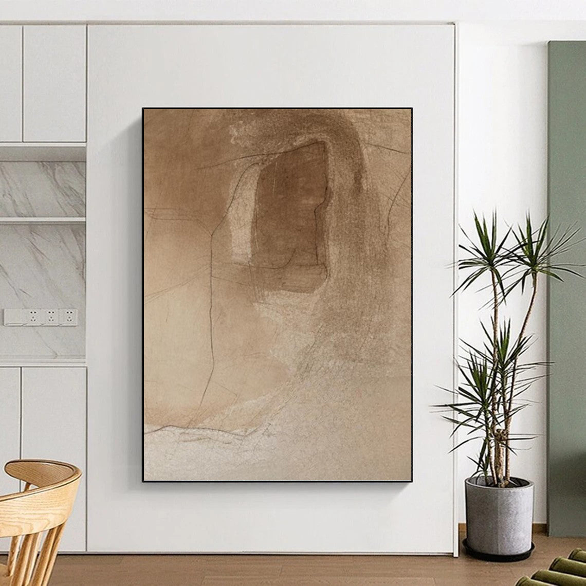 “Brown Abstract Sketch” - Abstract, Subtle - Styled Painting On Canvas PT1659