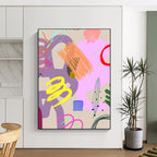 “Pastel - Toned Whimsical Abstract” - Abstract Painting On Canvas PT2008