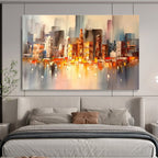 “Cityscape at Dusk” - Impressionistic Oil Painting On Canvas DKS899