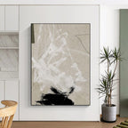 “Dark Abstract Collage” - Deep Hues & Textured Layers Painting On Canvas DS168