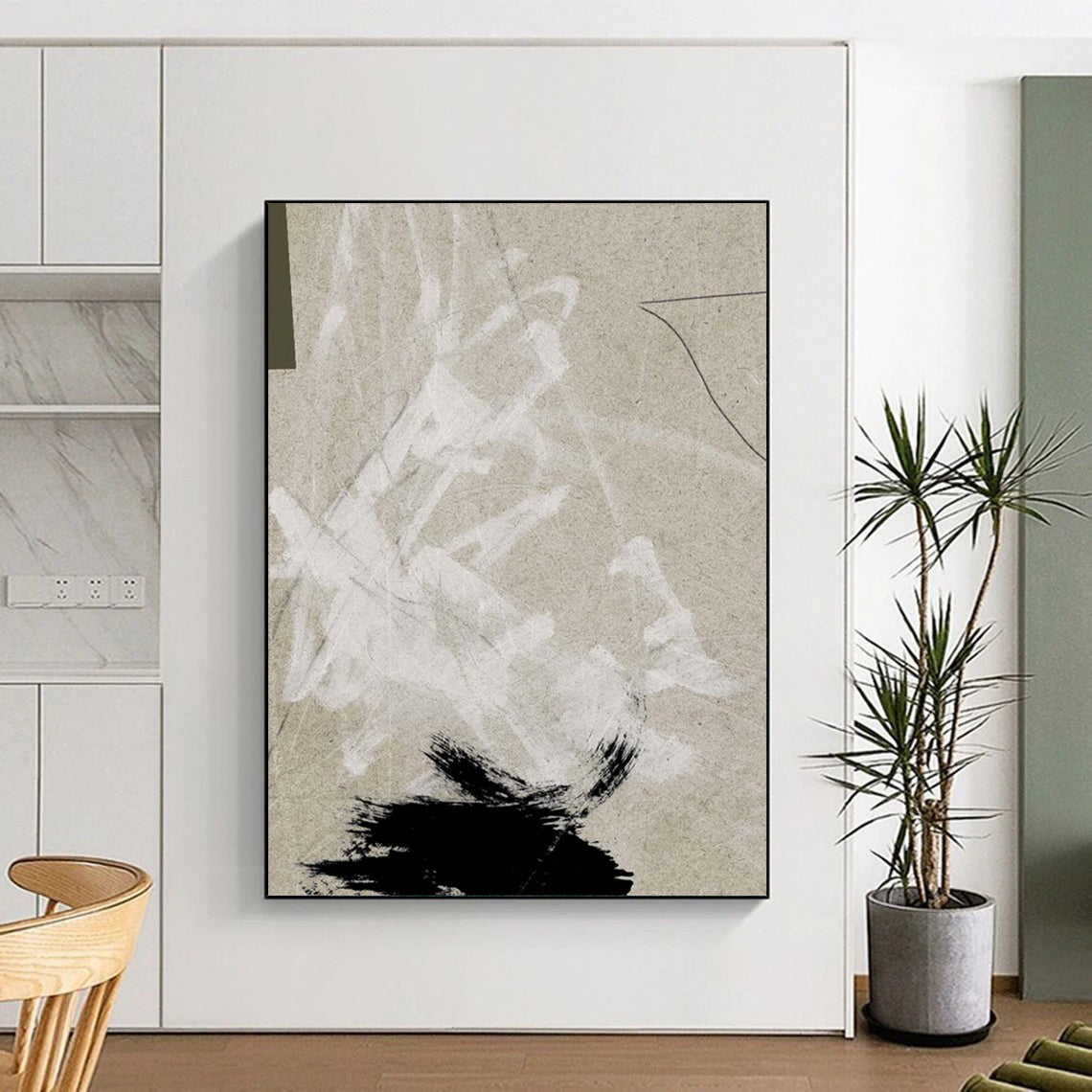 “Dark Abstract Collage” - Deep Hues & Textured Layers Painting On Canvas DS168