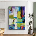 Vibrant Color Blocks, "Urban Symphony" – Contemporary Abstract Painting On Canvas PS0896