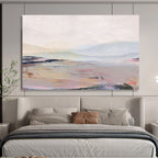 “Pastel Toned Mountain and Plain Landscape” - Ethereal Landscape Painting On Canvas PT129